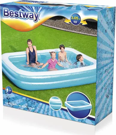 Bestway familiebad rechthoek blue 305 in verpakking