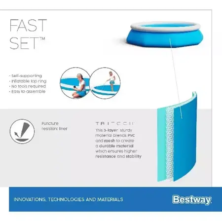 Bestway zwembad fast set set rond 244 ** - afbeelding 5