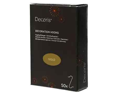 Decoris kerstbalhaakjes 3.5cm 50st goud