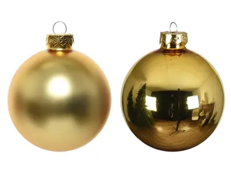 Decoris kerstballen set glas 10cm 4st licht goud - afbeelding 2