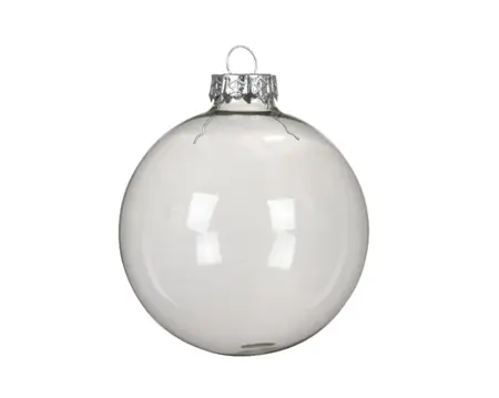 Decoris kerstballen set glas 10cm transparant 3st - afbeelding 2