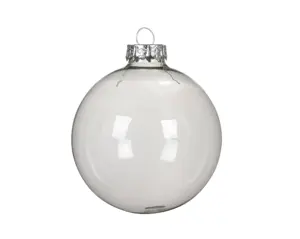 Decoris kerstballen set glas 10cm transparant 3st - afbeelding 2