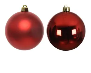 Decoris kerstballen set glas 2.5cm 24st kerstrood - afbeelding 2