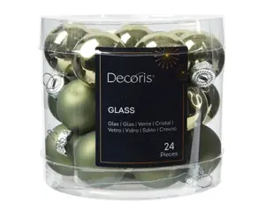 Decoris kerstballen set glas 2.5cm 24st rosemarijn  - afbeelding 1