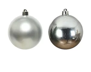 Decoris kerstballen set glas 2.5cm 24st zilver - afbeelding 2