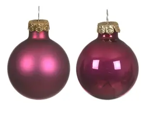 Decoris kerstballen set glas 3.5cm 16st granaatappel - afbeelding 2