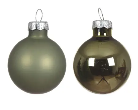 Decoris kerstballen set glas 3.5cm 16st rosemarijn - afbeelding 2