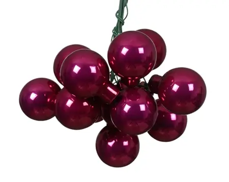 Decoris kerstballen set glas 3cm 144st granaatappel - afbeelding 2