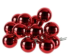 Decoris kerstballen set glas 3cm 144st kerstrood - afbeelding 2