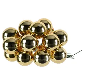 Decoris kerstballen set glas 3cm 144st licht goud - afbeelding 2