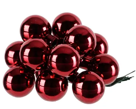 Decoris kerstballen set glas 3cm 144st ossenbloed - afbeelding 2