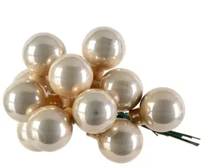 Decoris kerstballen set glas 3cm 144st parel - afbeelding 2