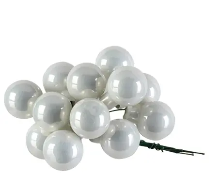 Decoris kerstballen set glas 3cm 144st winterwit - afbeelding 2