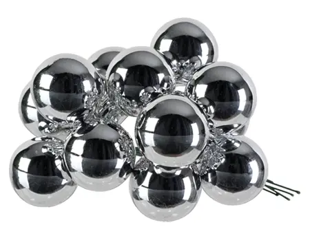 Decoris kerstballen set glas 3cm 144st zilver - afbeelding 2