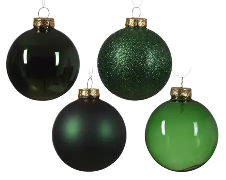 Decoris kerstballen set glas 42st dennengroen - afbeelding 2