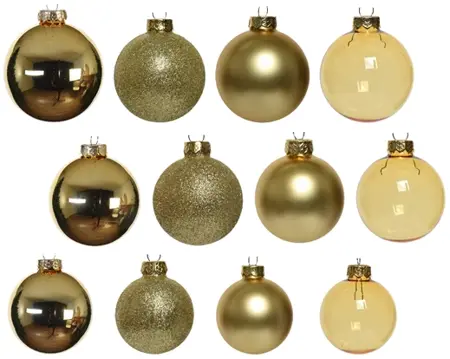 Decoris kerstballen set glas 42st lichtgoud - afbeelding 2