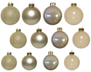 Decoris kerstballen set glas 42st parel - afbeelding 2