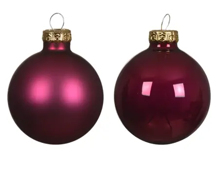 Decoris kerstballen set glas 5cm 12st granaatappel - afbeelding 2