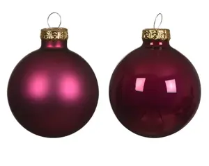 Decoris kerstballen set glas 5cm 12st granaatappel - afbeelding 2