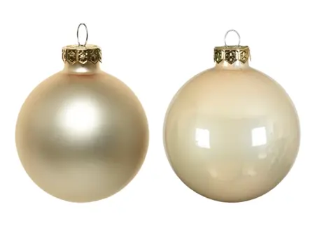 Decoris kerstballen set glas 5cm 12st parel - afbeelding 2