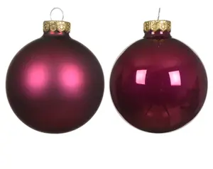 Decoris kerstballen set glas 6cm 10st granaatappel - afbeelding 2