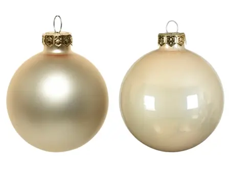 Decoris kerstballen set glas 6cm 10st parel - afbeelding 2