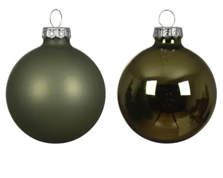 Decoris kerstballen set glas 6cm 10st rosemarijn - afbeelding 2