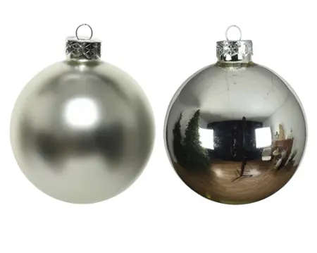 Decoris kerstballen set glas 6cm 10st zilver - afbeelding 2