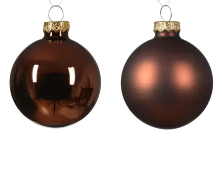 Decoris kerstballen set glas 6cm 20st espresso - afbeelding 2