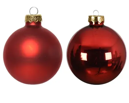 Decoris kerstballen set glas 6cm 20st kerstrood - afbeelding 2