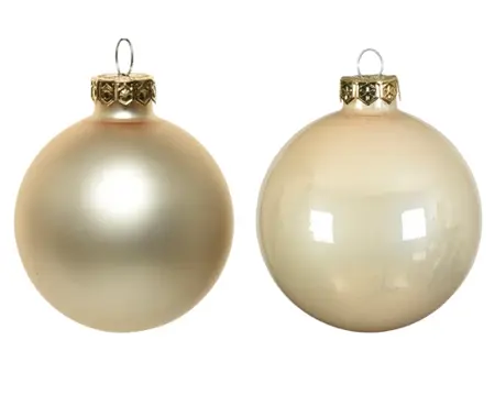 Decoris kerstballen set glas 6cm 20st parel - afbeelding 2