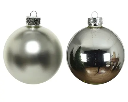 Decoris kerstballen set glas 6cm 20st zilver - afbeelding 2