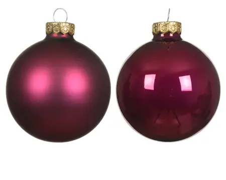 Decoris kerstballen set glas 7cm 8st granaatappel - afbeelding 2