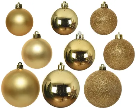 Decoris kerstballen set plastic 26st licht goud - afbeelding 2