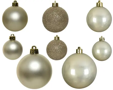 Decoris kerstballen set plastic 26st parel - afbeelding 2