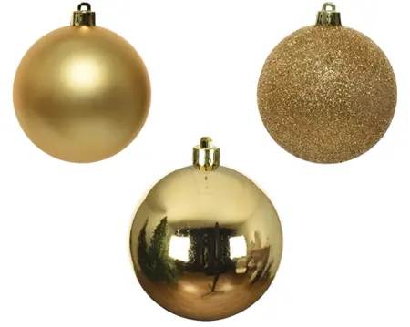 Decoris kerstballen set plastic 6cm 10st licht goud - afbeelding 2