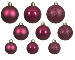 Decoris kerstballen set plastic 6cm 30st granaatappel - afbeelding 2