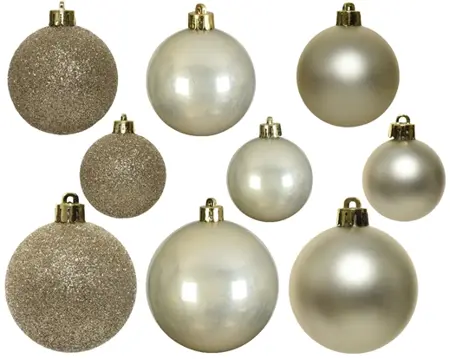 Decoris kerstballen set plastic 6cm 30st parel - afbeelding 2