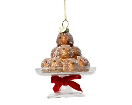 Decoris kersthanger glas oliebollen 8x10cm