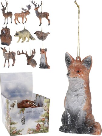 Kersthanger dieren 12cm assortiment - 1 stuk