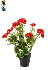 Kunstplant in Pot Geranium Rood UV Bestendig 38cm