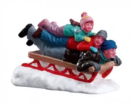 Lemax Sledding with dad