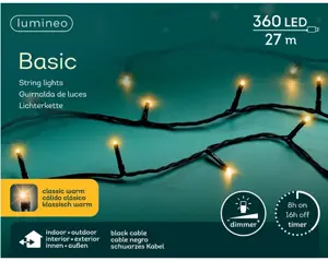 Lumineo Basic rice 27m-360LED zwart/klassiek warm - afbeelding 1