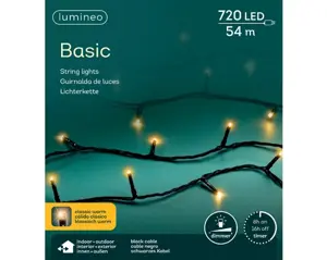 Lumineo Basic rice 54m-720LED zwart/klassiek warm - afbeelding 1