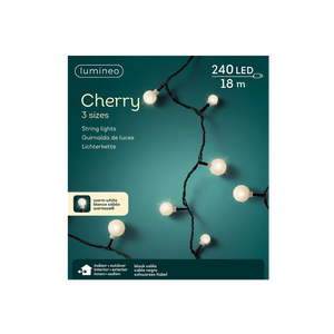 Lumineo Cherry Verlichting 18m-240LED zwart/warm wit