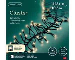 Lumineo Cluster 10.5m-1128LED zwart/warm wit - afbeelding 1