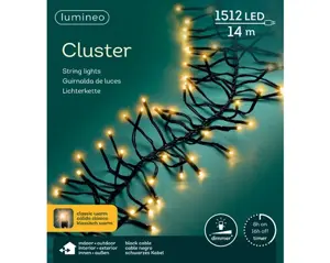 Lumineo Cluster 14m-1512LED zwart/klassiek warm - afbeelding 1