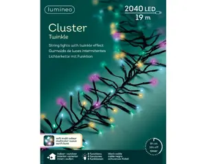 Lumineo Cluster 19m-2040LED zwart/soft multi - afbeelding 1