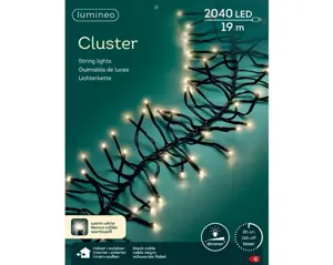 Lumineo Cluster 19m-2040LED zwart/warm wit - afbeelding 1