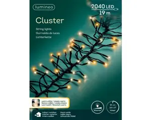 Lumineo Cluster 19m-2040LED zwart/warm wit/klassiek warm - afbeelding 1